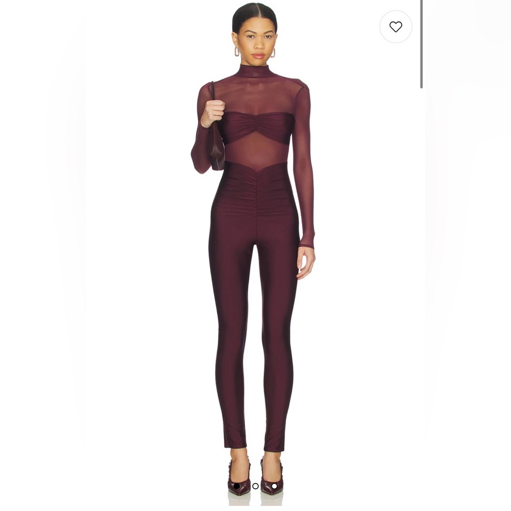 SEROYA Brietta Catsuit in Merlot // Size Small